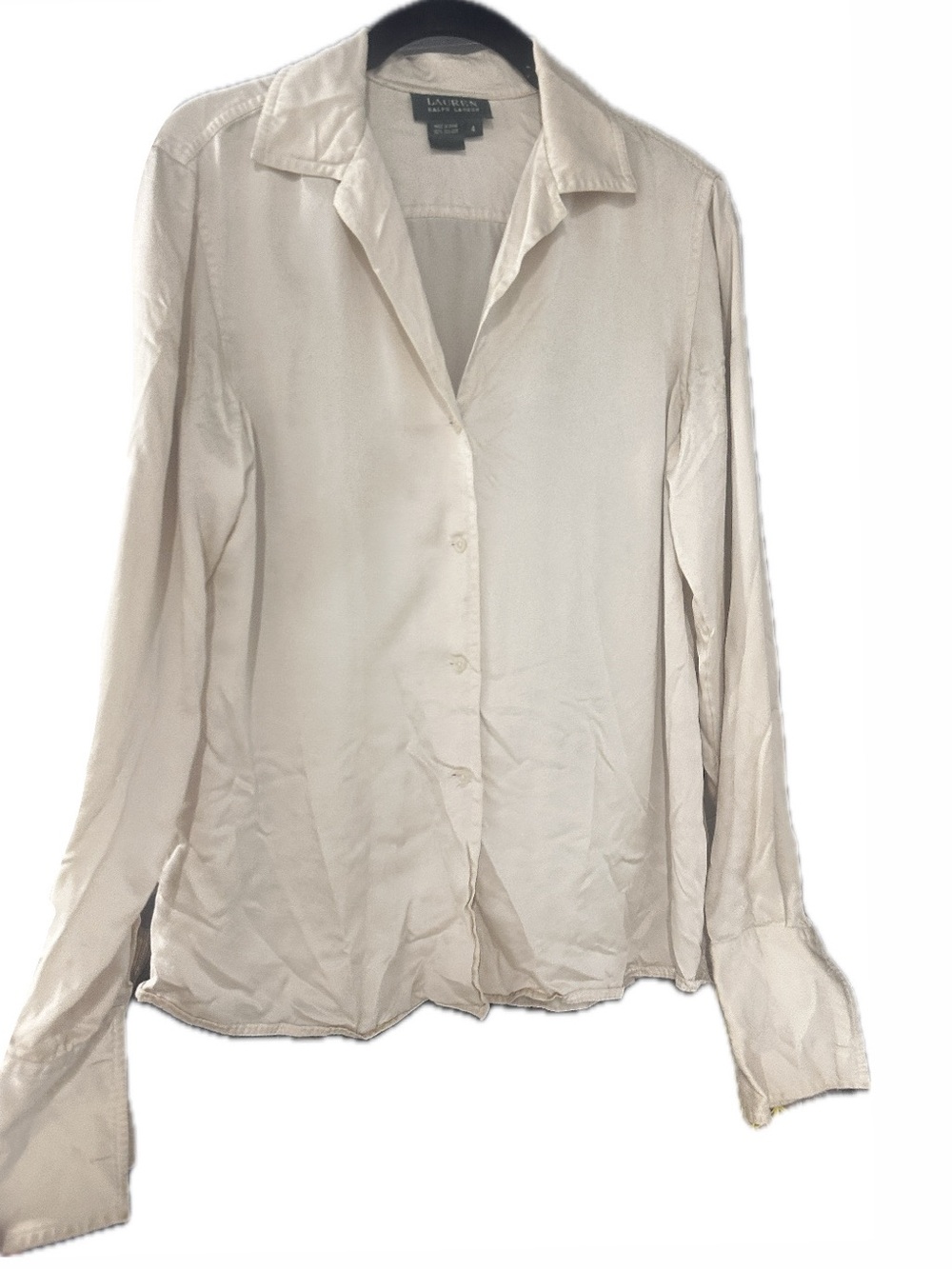 Ralph Lauren Cream Button-Down Silk Blouse